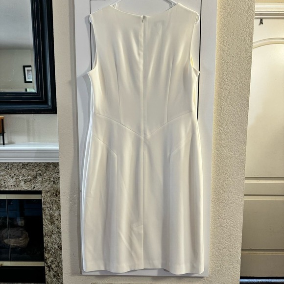 Vintage Talbots Petites Sheath Dress and Blazer Set Cream Size 12 Office Siren - Picture 4 of 12